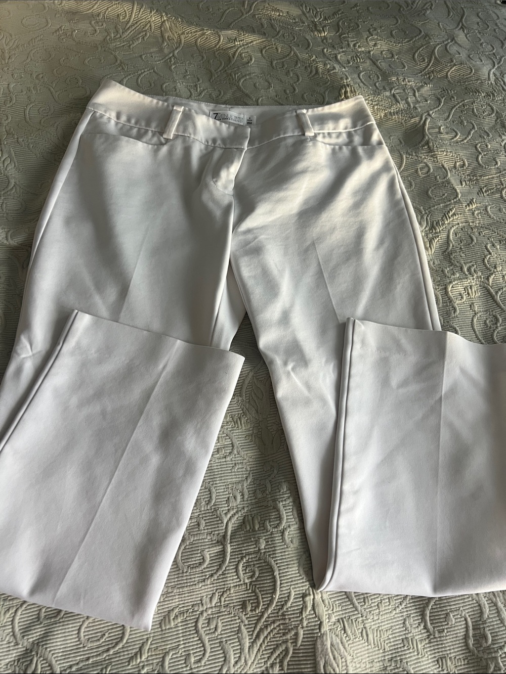 White Straight-Leg Dress Pants